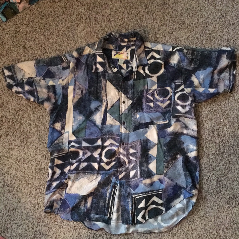 80s fashionable button down